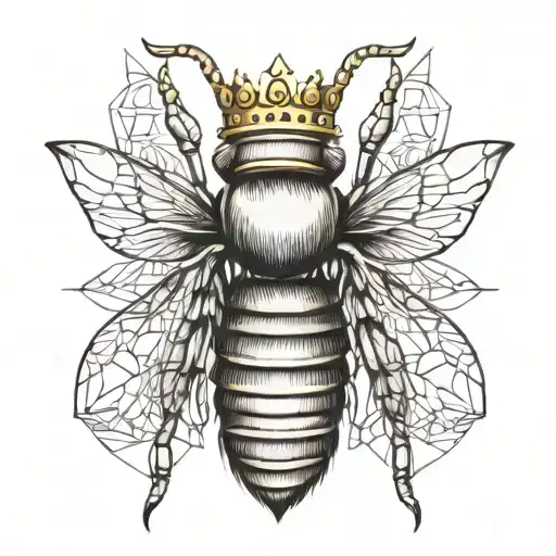 A Queen Bee Dressed With A Crown And Queens Clothinf