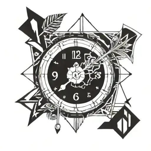 The Arrow Of Father's Lust Melting Clock Surrounded