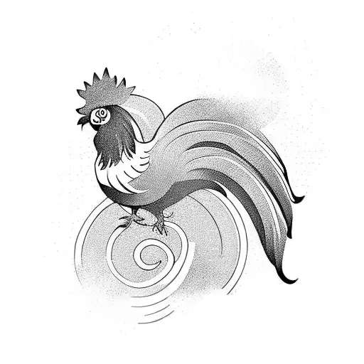 Rooster Flying