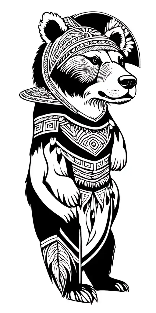 Bear On Sarawak Traditional Hat Surrounded