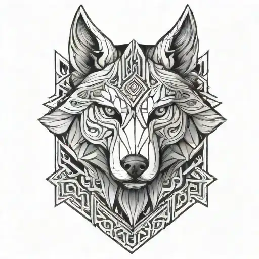 Viking Norse Wolf Stone Full Sleeve