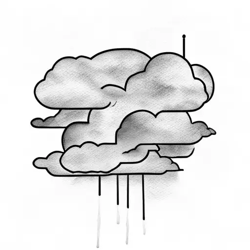 Watercolor Cloud With Black Smoke