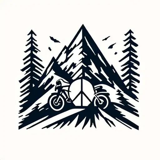Freedom And Peace In Mountain For Bikers