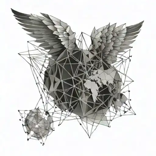 A World Map With Angel Wings