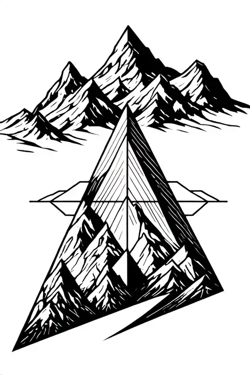 Mountain And Triangle Outline