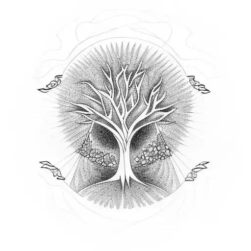 Tree Of Life Going From Dark To Light