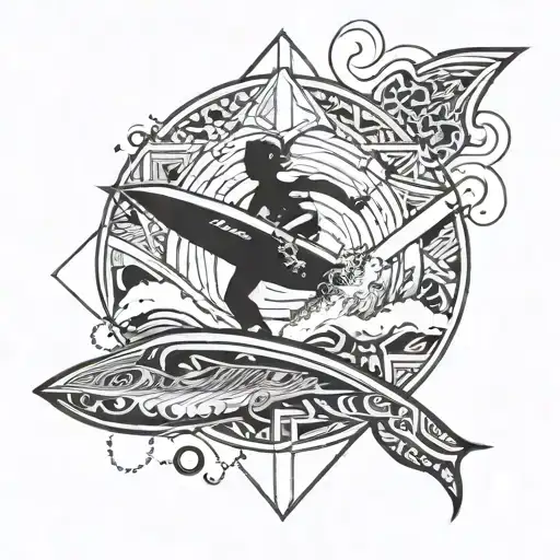 A Creative Drawing That Represents Mine And My Sister's Passion For Surfing