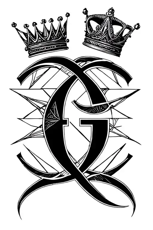 G Letter With Crown Looking