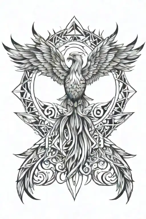 Sun Rising Phoenix From Fire