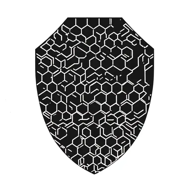 Empty Hexagons Stretching Across The Shoulder