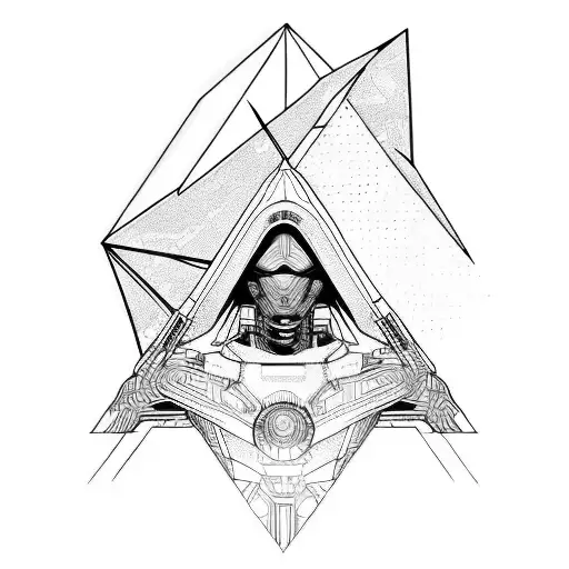Cyberpunk Futuristic In A Triangle