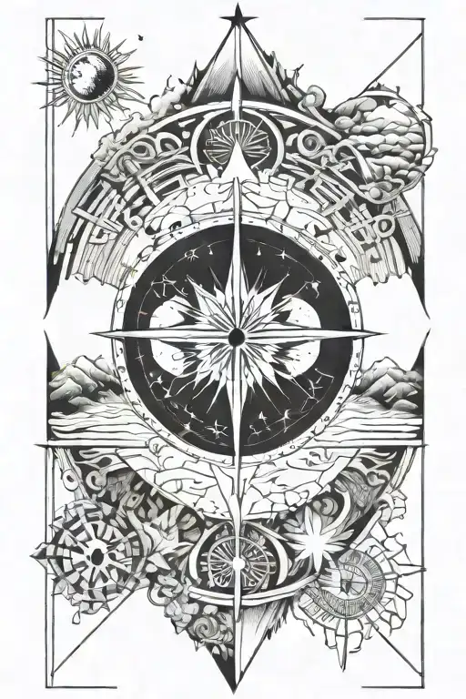 Sun And Moon Compass Landscapes