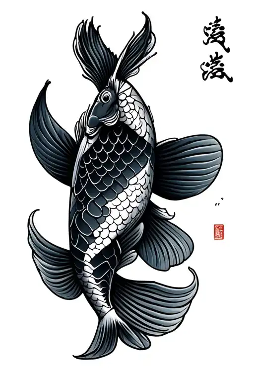 Koi Fish For Shoulder And Chest
