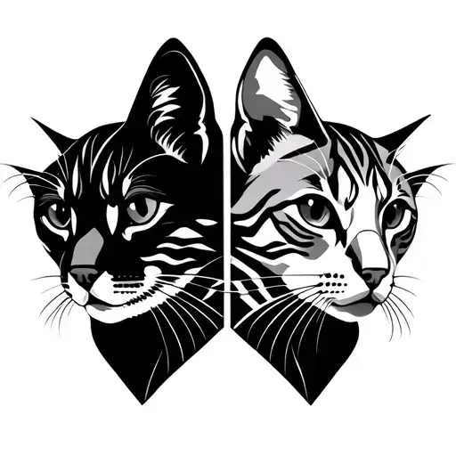 1 Dog Ans Two Cats Faces