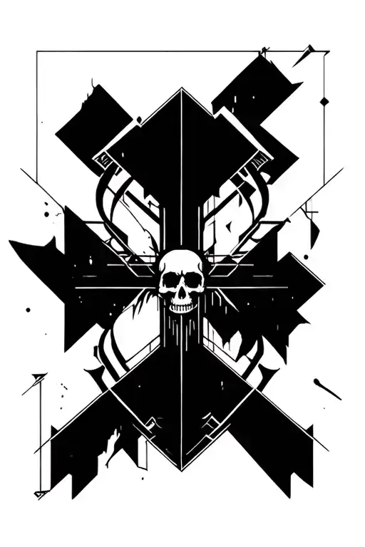 Cross With A Skull In The Middle