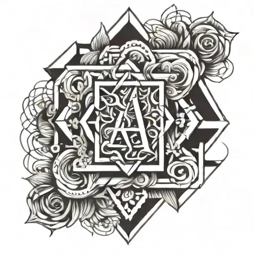 Motherhood Tattoo With Initial A