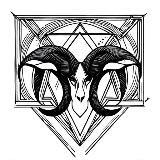 Aries Zodiac Sign Inside Triangle