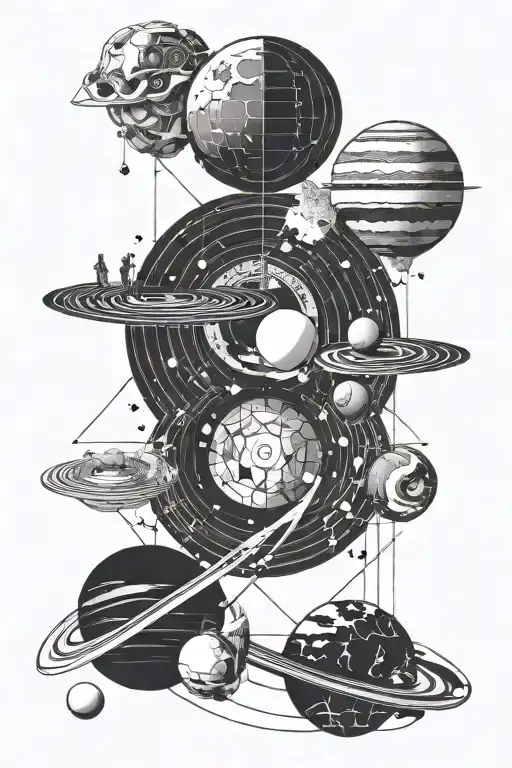 Space With Planets And Family My Power