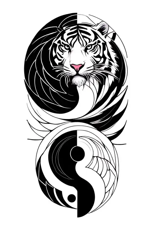 White Tiger Intertwined Yin-yang