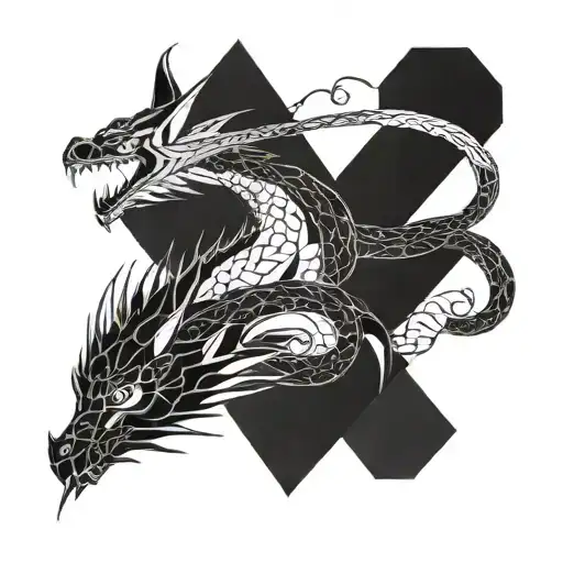 Haku Dragon Body From Spirited And Kirito's Sword Sword Art Online