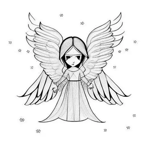 The Word Mama With Angel Wings Each End