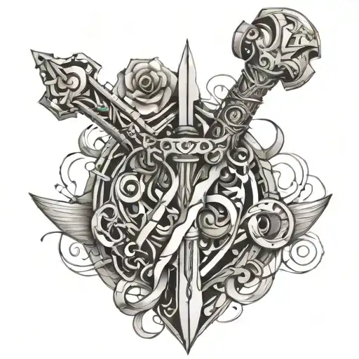 A Sword Intertwined With Musical Notes