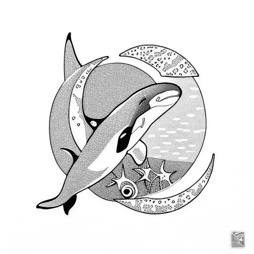 Killer Whale And Moon