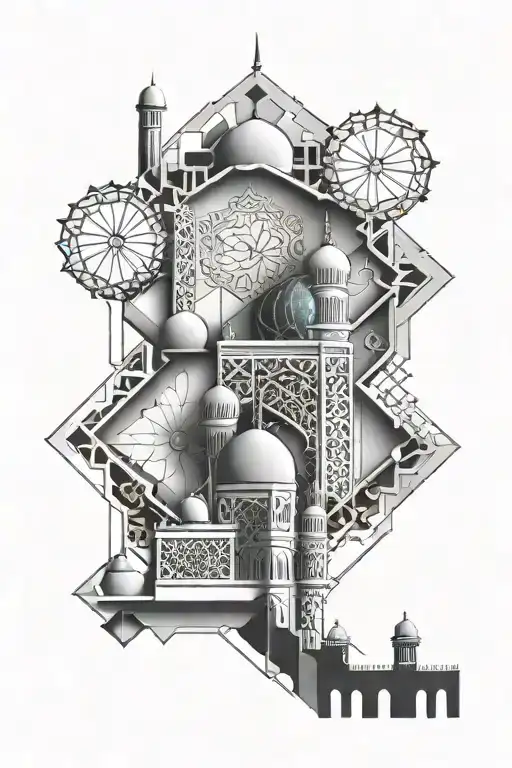 Iranian Mosque Architecture Patterns Space Themed