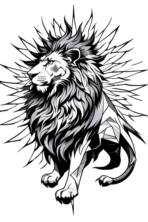 Lion Fenix Rises From Sun