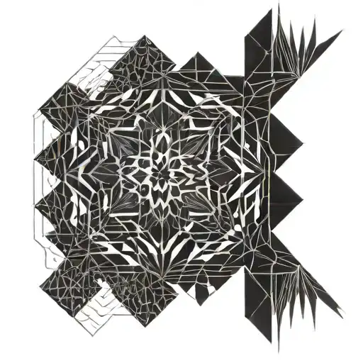 Fading Geometric Pattern Sleeve Blackout