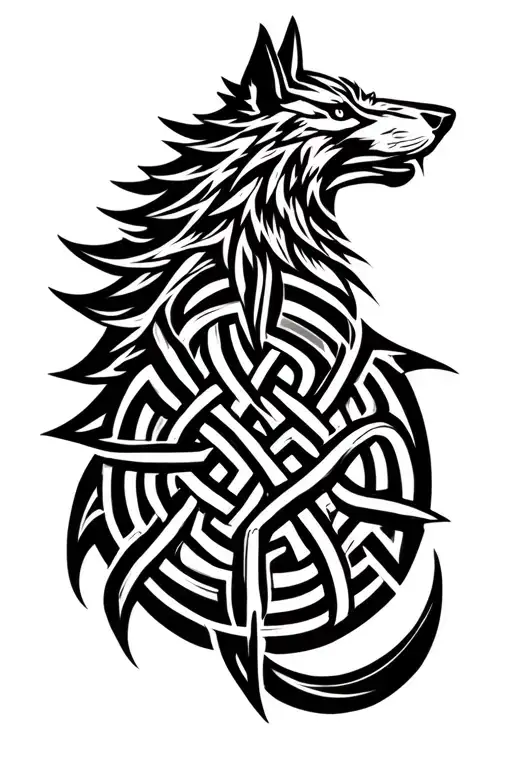 Wolf Triskell Symbol Incorporated W Celtic Knot