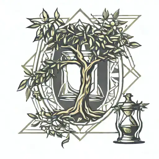 Olive Tree With Hourglass