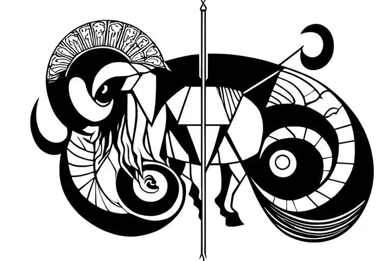 Seehorse And Zodiac Sign Aries