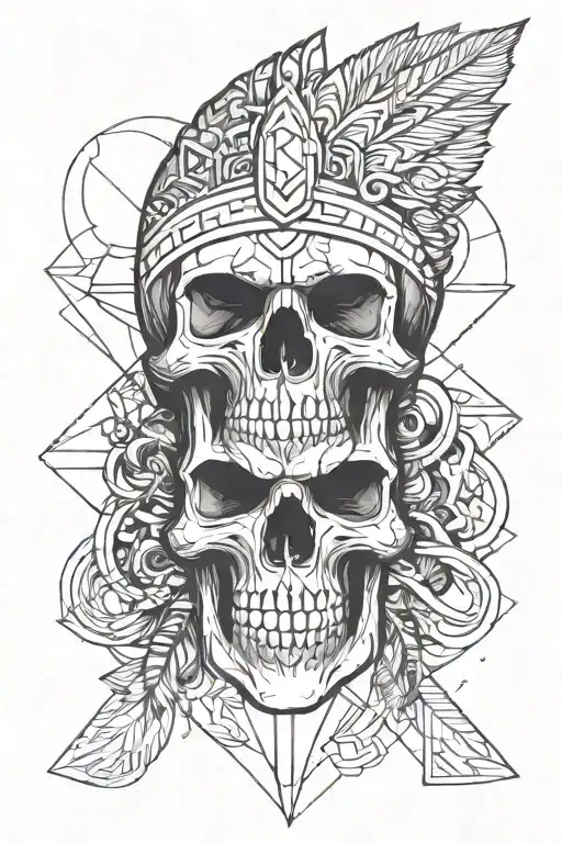 Mean Skull With Headdress