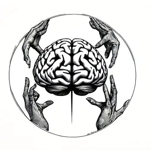 Brain Inside Circle Of People Holding Hands