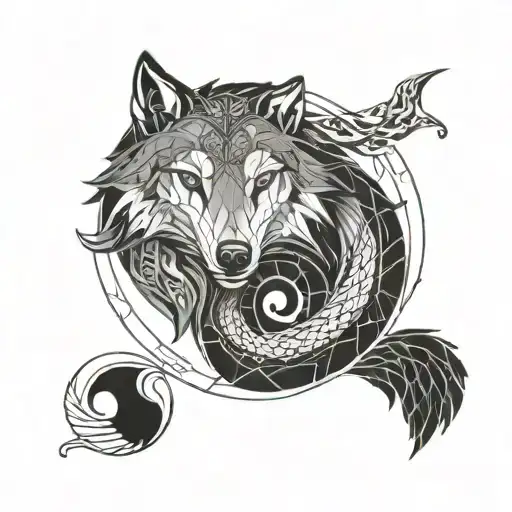 Ying Yang Snake Wolf