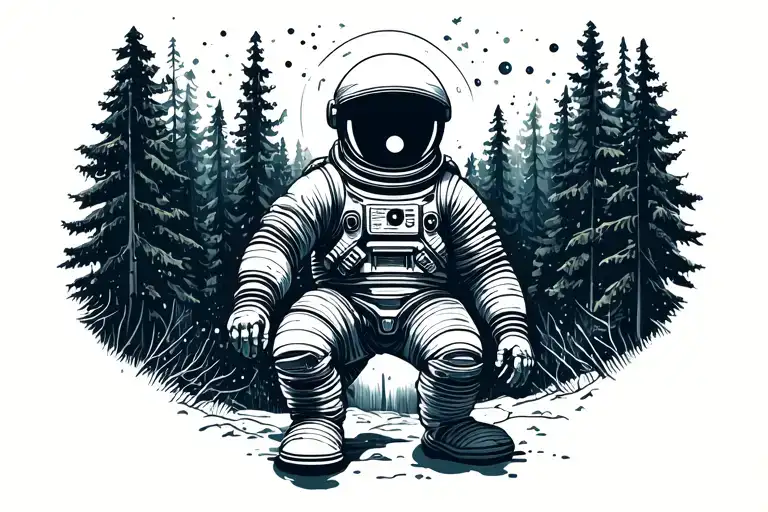 Overcoming Depression Woods Sad Astronaut Lost In Space