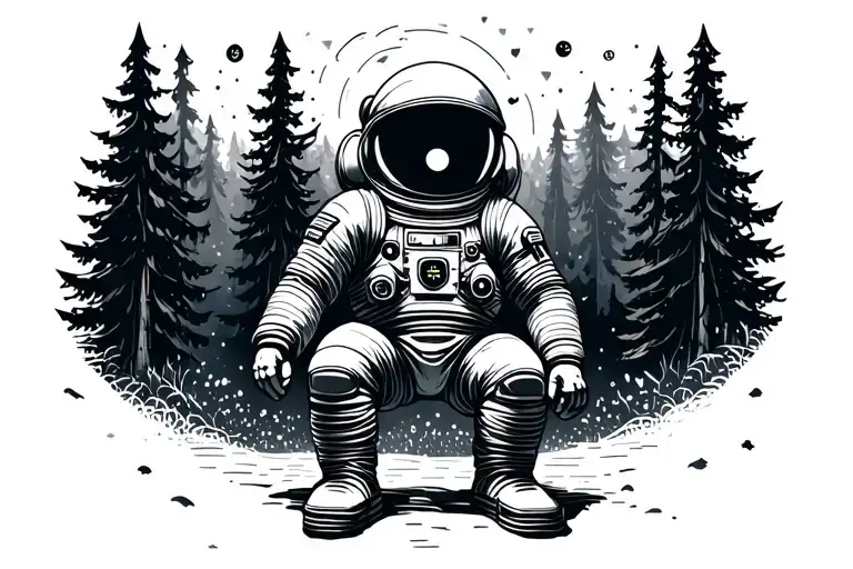 Overcoming Depression Woods Sad Astronaut Lost In Space