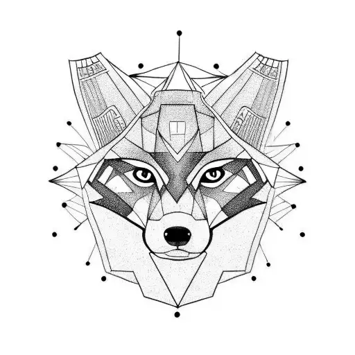 A Dog's Face With A Shaman Style Fox Hat