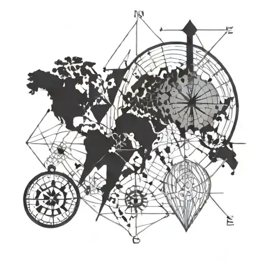 World Map Compass