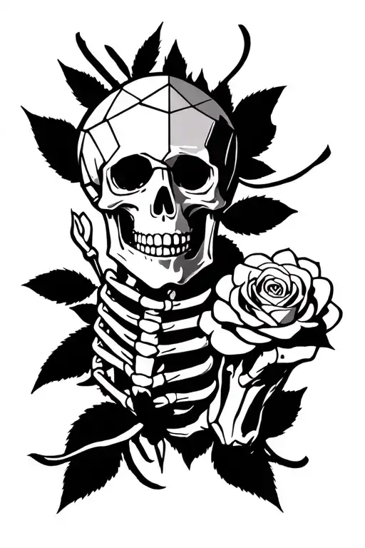 Skeleton Holding Rose