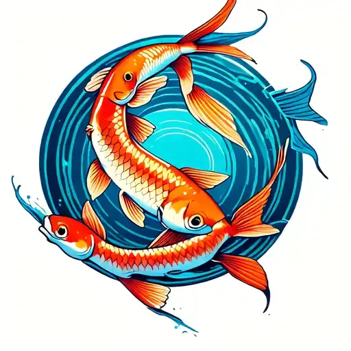 Carps Swimming In Circle Inside