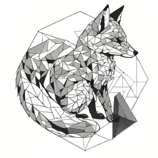 Fox Sitting Minimalism Beautiful Tail