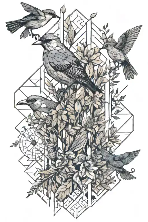 The Forest And Birds Turn Into Flowers