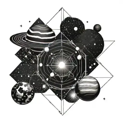 Fine Line Space Planets Geometry