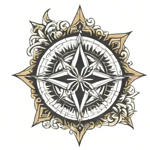 Compass Rose And Fleur-de-lis
