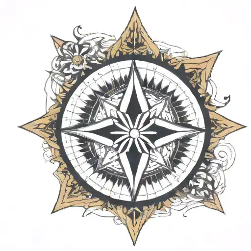 Compass Rose And Fleur-de-lis