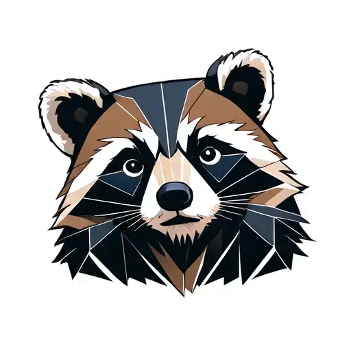 Bear And Racoon Geometric Design Incorporating
