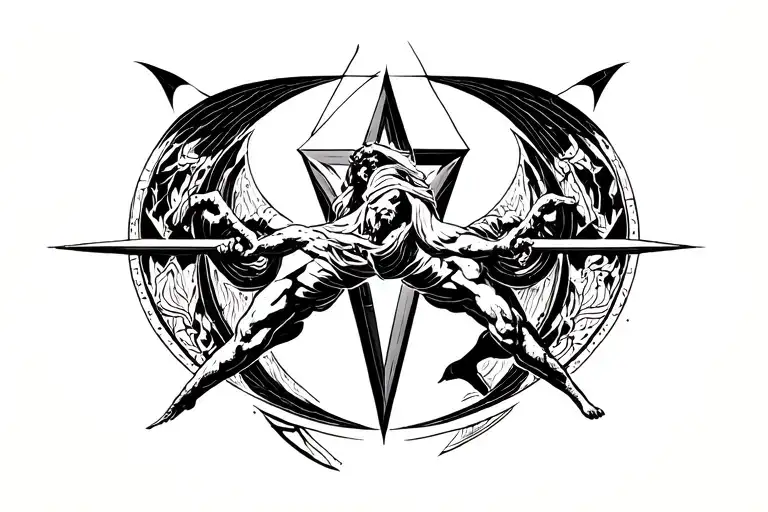 Fighting Another Man God Symbol In Alchemy