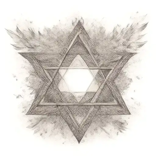 Tattoo Combining The Star Of David And Birds Flying